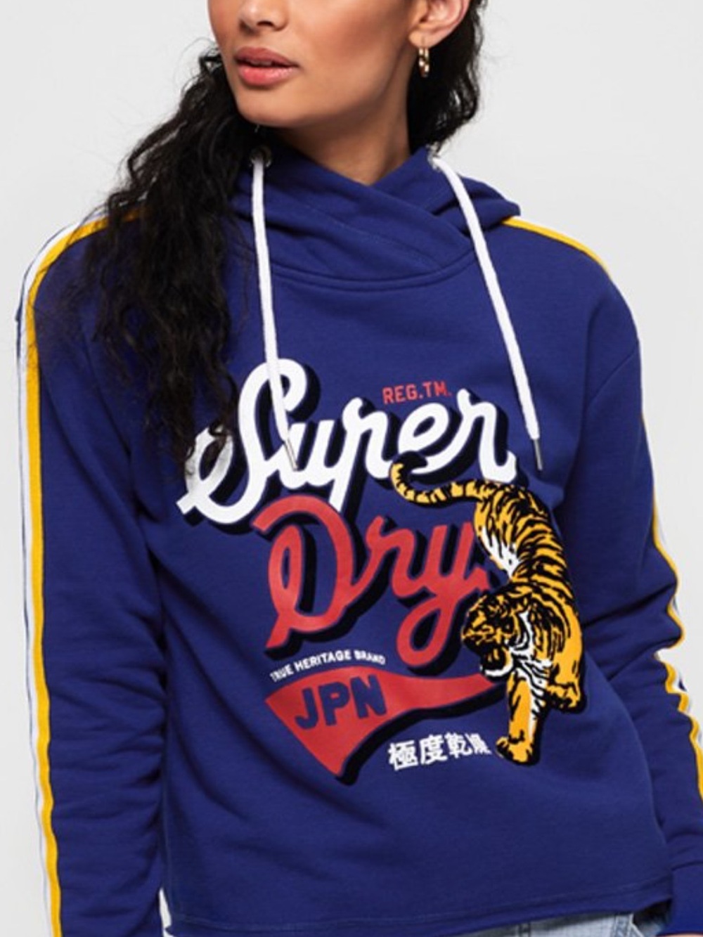 Superdry‎ True Japan Tiger College Crop Hoodie with Tiger Graphic Size 6